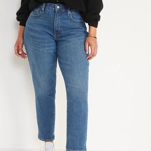 Old Navy, Curvy High-Waisted O.G. Straight Ankle Jeans for Women, 8 Petite